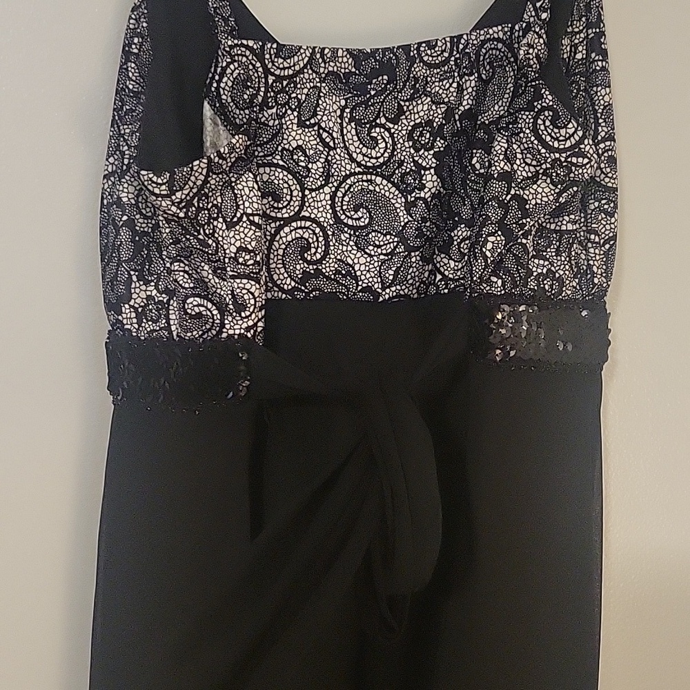 En Focus Studio Women's Black Luned Cocktail Dress, Size: 16W - Picture 5 of 8